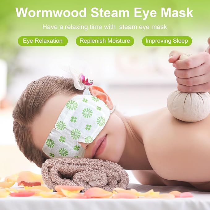 20 Packs Steam Eye Mask, Wormwood Steam Eye Masks Disposable, Self-Heating - Image 2