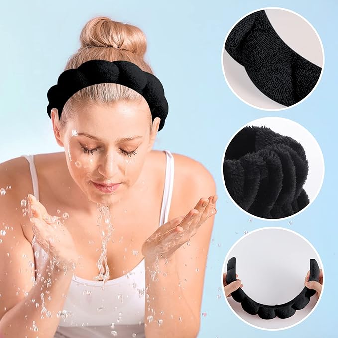 WSICSE Spa Headband for Washing Face, Skincare Headbands Puffy Padded Keep Hair - Image 3