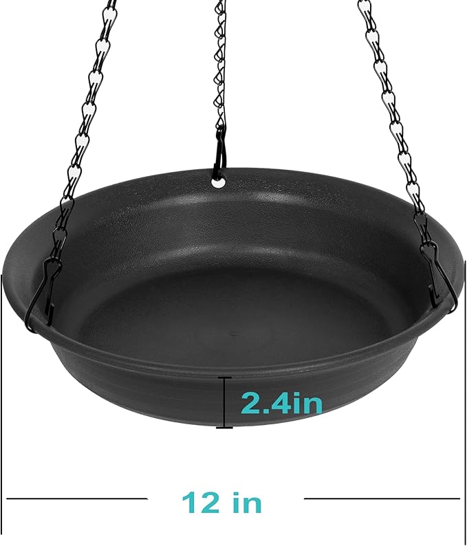 VUWEZ Hanging Bird Bath, Hanging Bird Water Feeder - Image 2