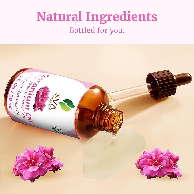 SVA Geranium Essential Oil Organic – 1 Fl Oz – 100% Natural Organic Geranium Oil - Image 8
