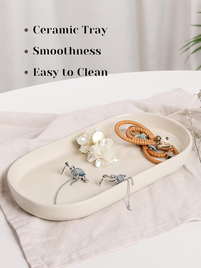 INGOFIN 7" Ceramic Bathroom Vanity Tray - Image 4