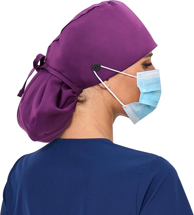 Satin Lined Scrub Cap, Adjustable Surgical Cap - Image 6