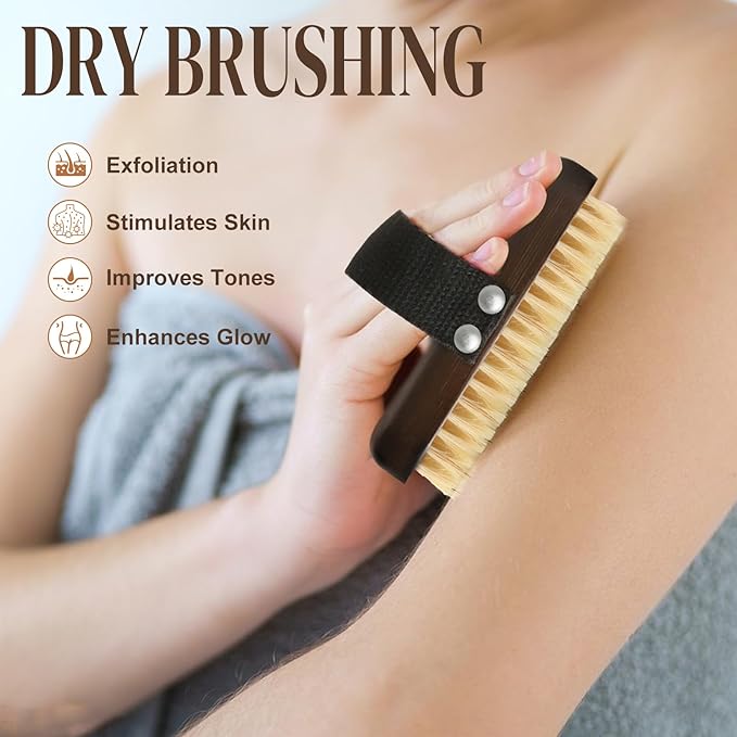 Dry Brushing Body Brush, Azymi Shower Brush - Image 4