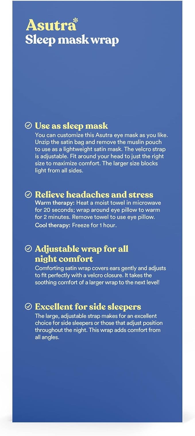 ASUTRA Eye Pillow Wrap for Sleep, Weighted Eye Mask, Meditation & Light - Image 4