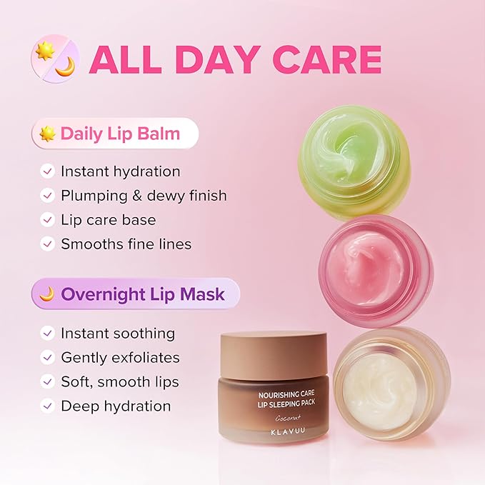 Klavuu Lip Mask Set – Overnight Deep Hydrating Korean Lip Balm Treatment - Image 6