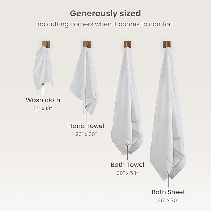 BIOWEAVES 100% Organic Cotton 700 GSM Plush 6-Piece Towel Set GOTS Certified - Image 7