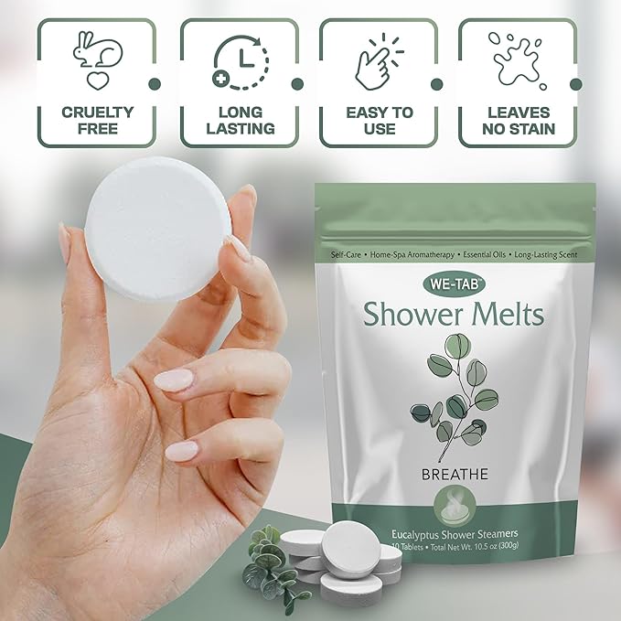 Shower Steamers 10-pk with Essential Oil Aromatherapy to Breathe Clear - Image 3