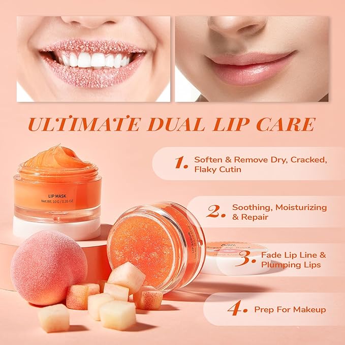 ANAI RUI Lip Scrub & Mask Set, Lip Scrubber Exfoliator, Lip Sugar Scrub - Image 3