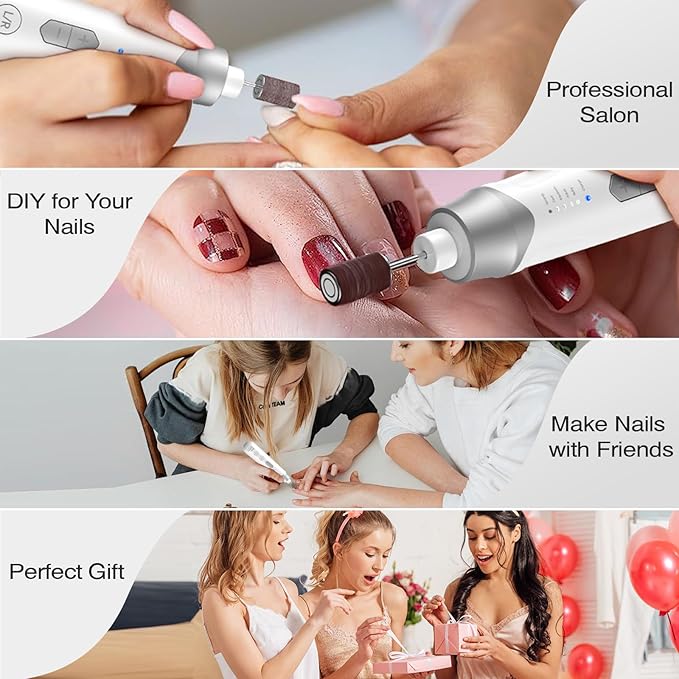 Professional Electric Nail Drill 2000mAH Portable Cordless Electric Nail File - Image 5