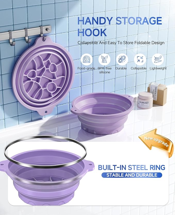 Face Bowl for Ice with Built-in Ice Tray, Collapsible Silicone Facial Ice Bath - Image 4