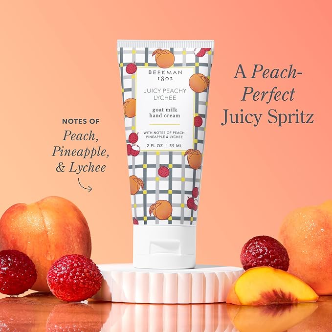 Beekman 1802 Goat Milk Hand Cream – Juicy Peachy Lychee – Scented – 2 oz – - Image 2