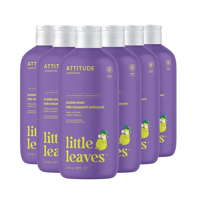 Attitude Bubble Wash for Kids, EWG Verified Bubble Bath, Hair Shampoo and Body by ATTITUDE