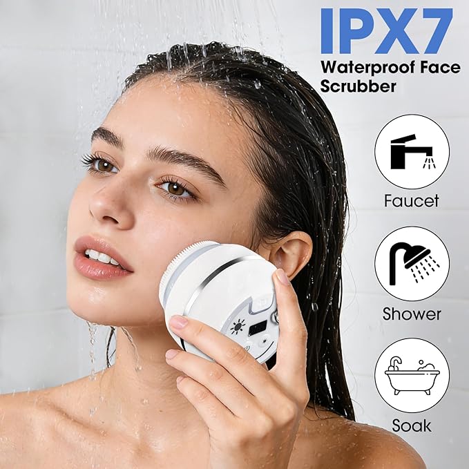 Electric Facial Cleaner with 6 Modes & 3 Light Effects, Rechargeable Waterproof - Image 6