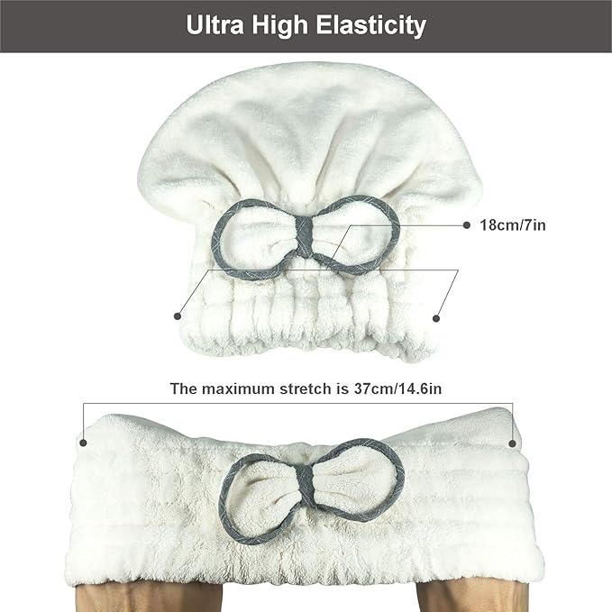 Jseng Large Microfiber Fast Hair Drying Towel Cap, Extrame Soft & Ultra - Image 3
