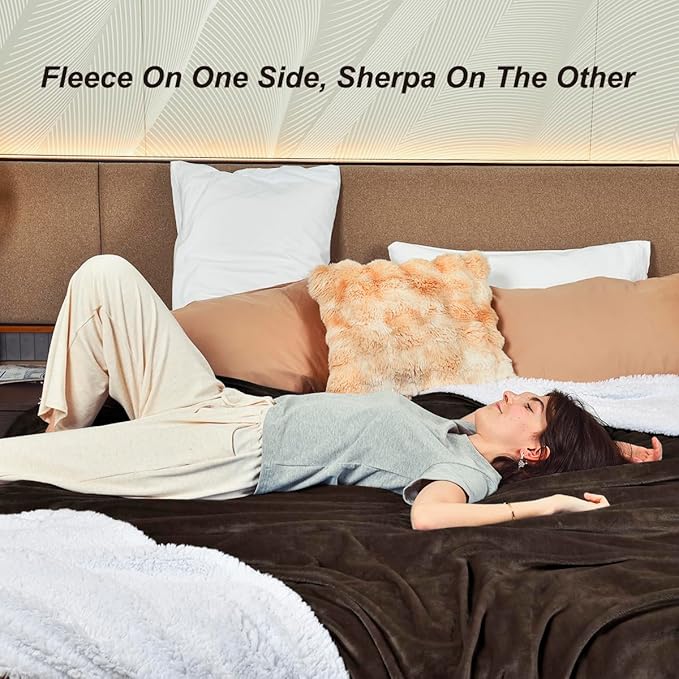 KAWAHOME Sherpa Fleece King Size Blanket - Image 4