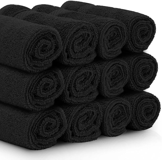 White Classic Luxury Black Hand Towels - Image 5