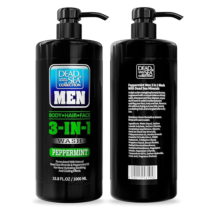 Dead Sea Collection Peppermint Men’s Body Wash – 3 in 1 Body Wash - Image 8