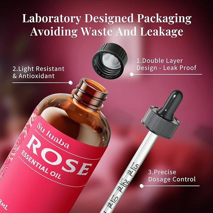 SU JUABA Rose Essential Oil 4 Fl Oz, 100% Pure Rose Oil - Image 7