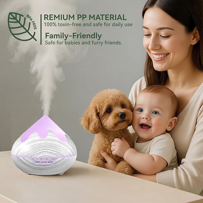 500ML Essential Oil Diffuser, Large Aromatherapy Diffuser - Image 8