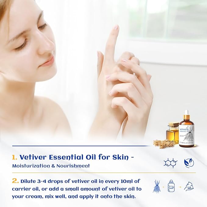 HIQILI 100ML Vetiver Essential Oil, 100% Pure Natural - Image 3