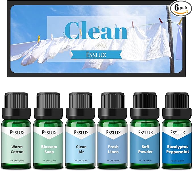 Fragrance Oil, ESSLUX Clean Set of Scented Oils, Essential Oils by ESSLUX