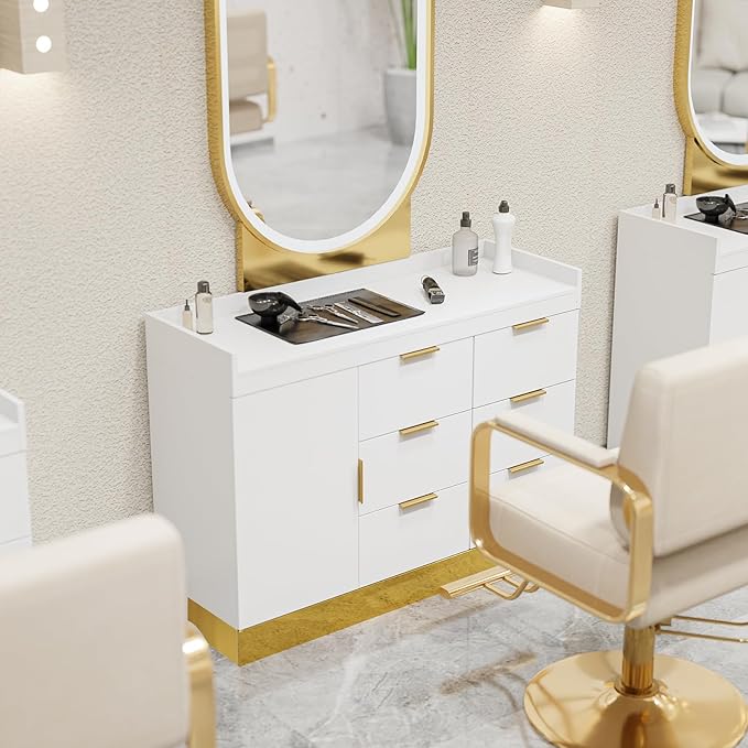 OmySalon Salon Station for Stylists, Free Standing Barber Vanity - Image 2