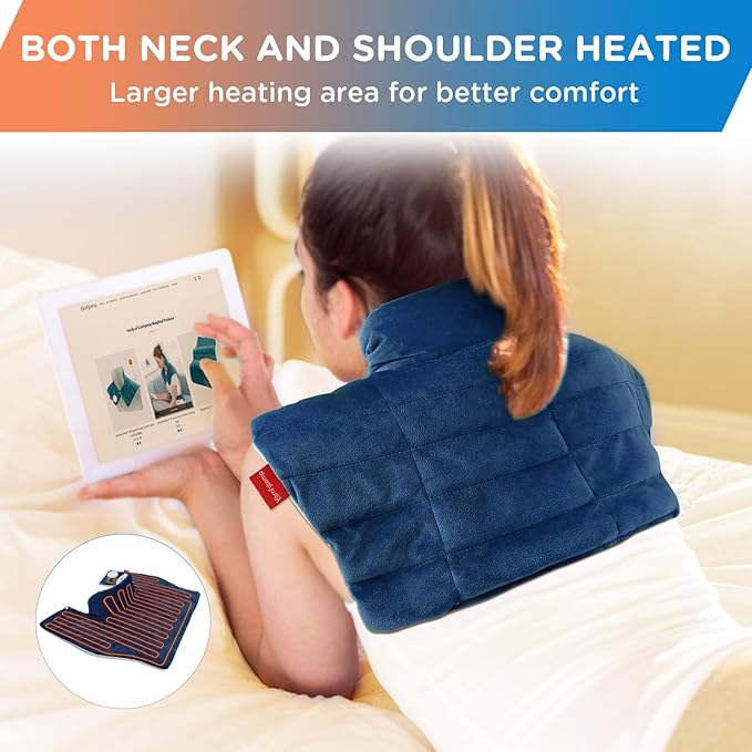Comfytemp Heating Pad for Neck and Shoulders and Back, 2.6lb Weighted Electric - Image 5