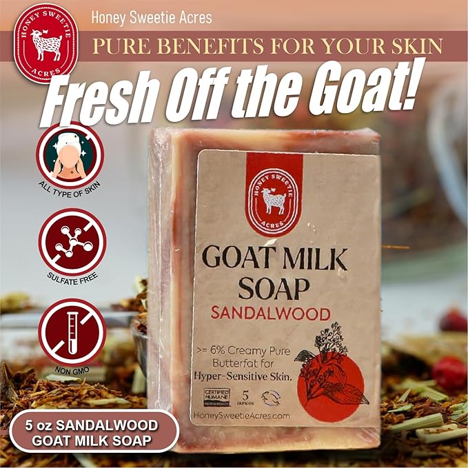 Honey Sweetie Acres Sandalwood Goat Milk Soap - Image 2