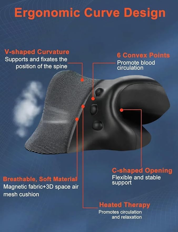 Wireless Heated Neck Stretcher for Pain Relief, Portable Cordless Neck Shoulder - Image 5