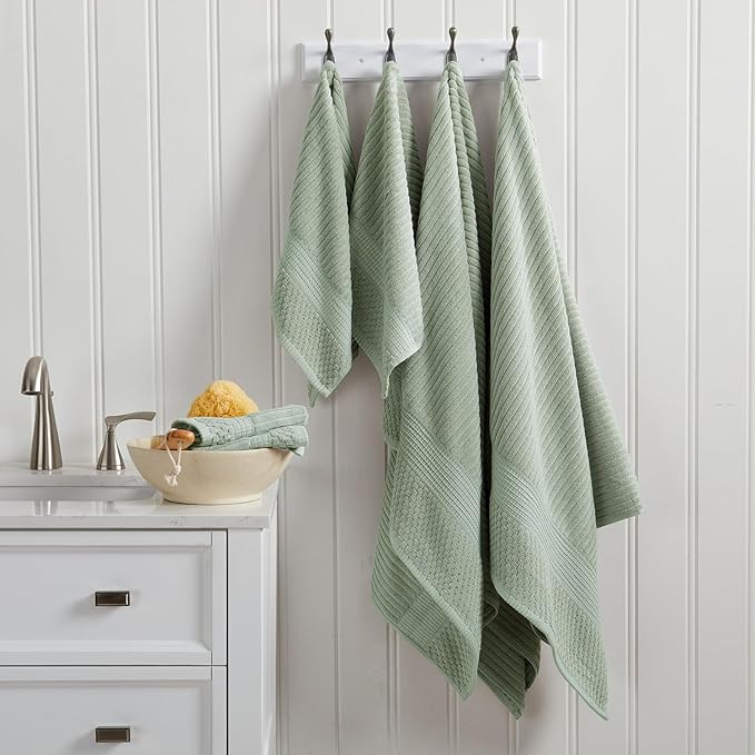 Springtree Home 100% Cotton Bath Towel Set | 6 Piece Set | Absorbent & - Image 9