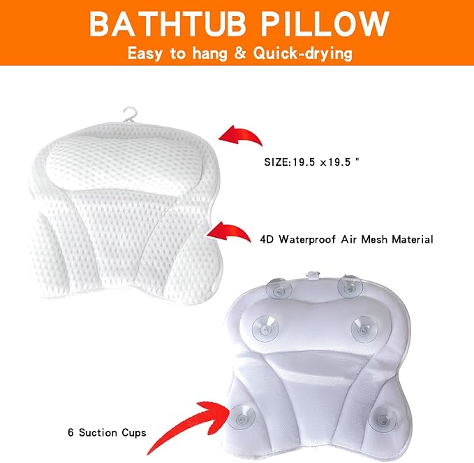 Bathtub Tray Table with Mirror and Bath Pillow, Expandable and Foldable Bamboo - Image 5