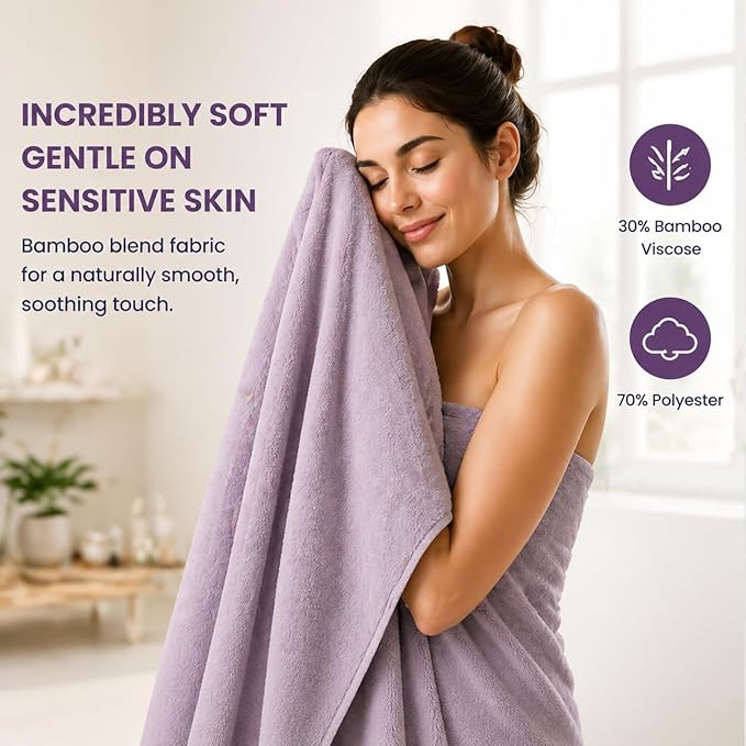 SEISSO 4 Pack Extra Large Bath Towels 63"x35", Bath Sheets - Image 4