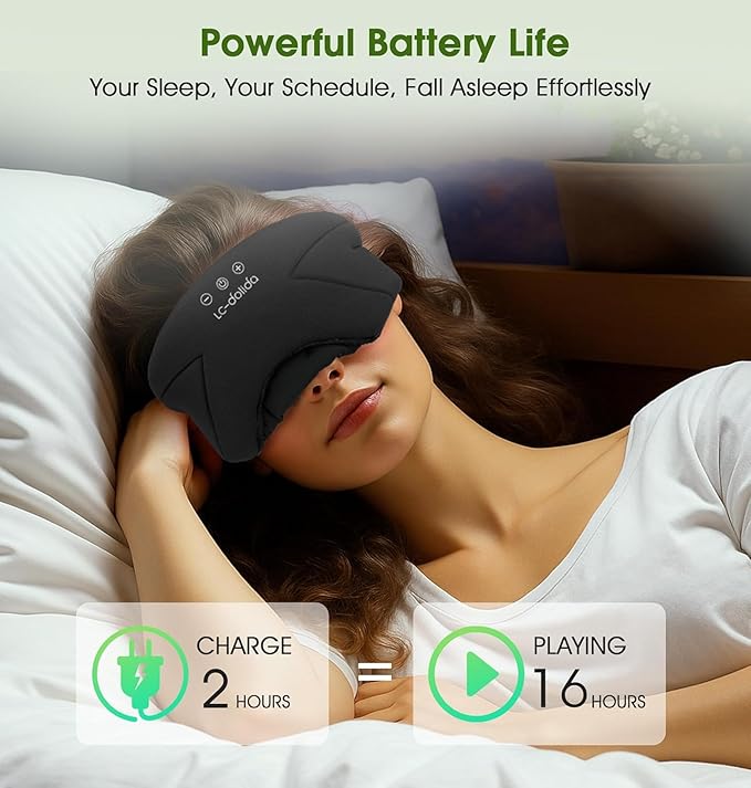 Sleep Mask with Headphones Bluetooth 5.4, LC-dolida Wireless Music Eye Mask - Image 5