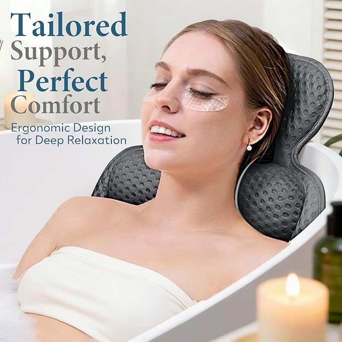 Bath Pillows for Tub, Comfortable Bathtub Cushion for Head and Neck - Image 4