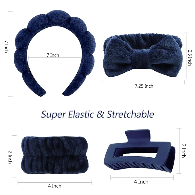 VELSCRUN Spa Headbands for Wash Face, Makeup Headband, Facial Skincare Headbands - Image 6