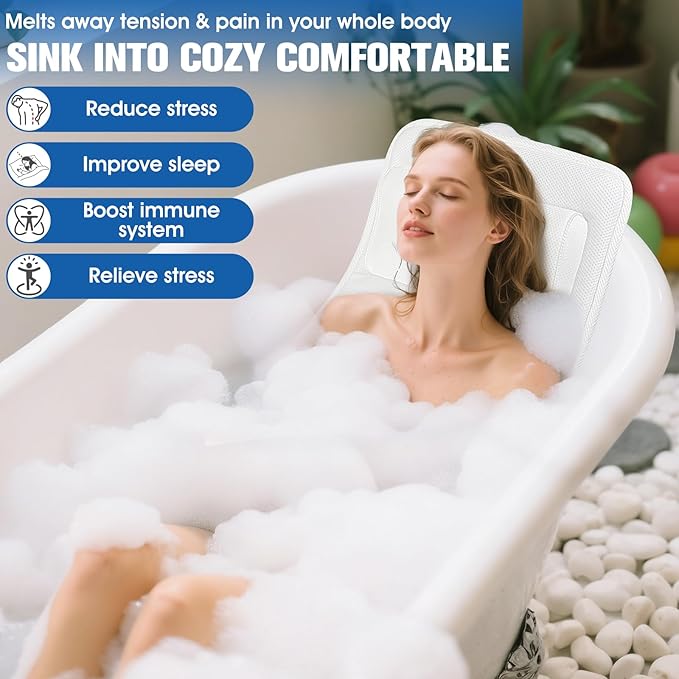 Full Body Bath Pillow for Bathtub, Luxury Thick Bath Cushion for Soaking Tub - Image 6