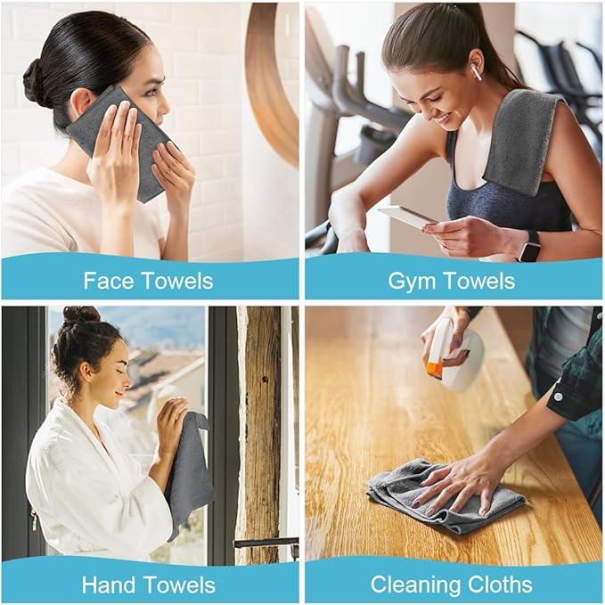Orighty Washcloths Towels Set 10 Pack, Highly Absorbent and Soft Feel - Image 7