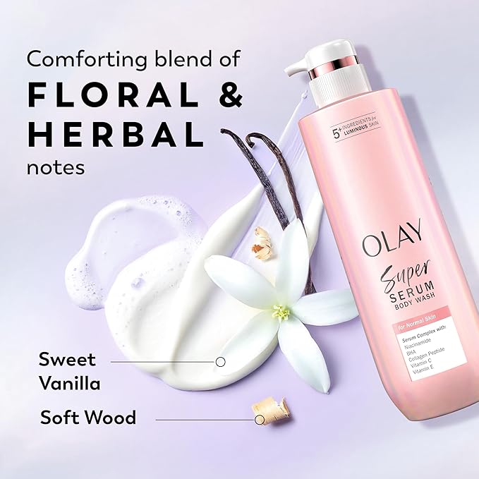 Olay Super Serum Body Wash for Normal Skin, 24hr Long Lasting Hydration - Image 4