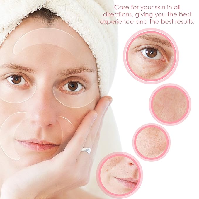 Syhood 12 Pieces Silicone Eye Wrinkle Pads Anti Aging Silicone Pads Reusable - Image 2