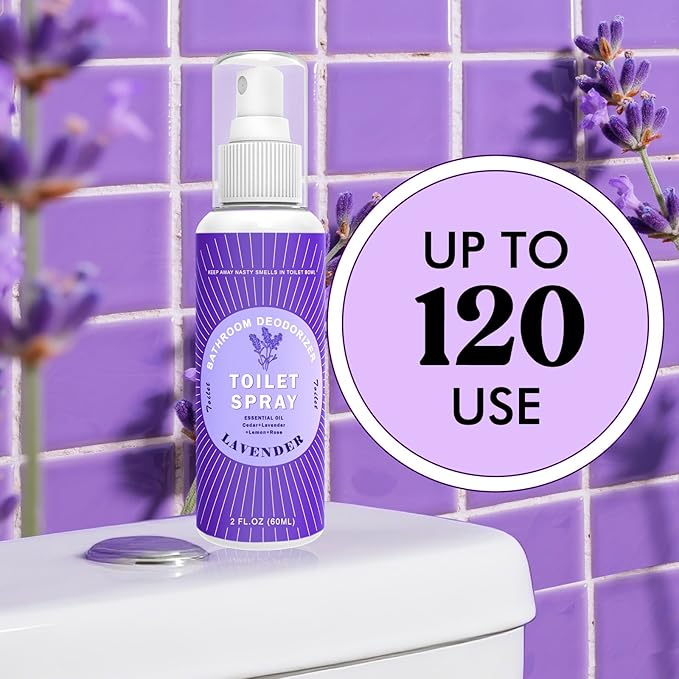 Toilet Spray Travel Size Lavender, Air Freshener Bathroom Spray, 2 Pack - Image 4