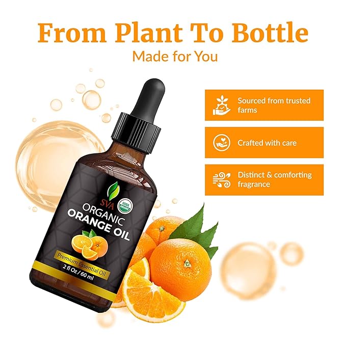 SVA Orange Essential Oil Organic – 2 Fl Oz – 100% Natural Organic Orange Oil - Image 4