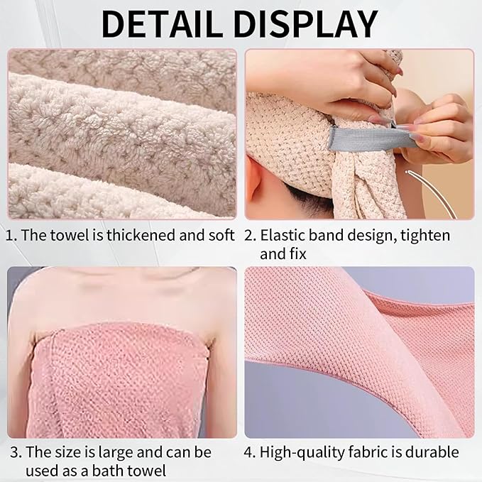 2 PCS Extra Large Hair Towel Wrap - Image 4