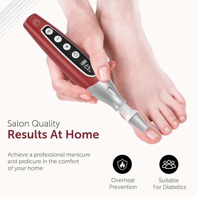 PediLux Pro Professional Manicure Pedicure Kit, Cordless Electric Nail File - Image 5