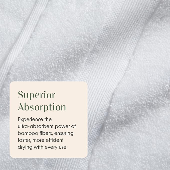 Springtree Home Luxury Bamboo Rayon Bath Towel Set of 4 | 35% Bamboo Rayon - Image 7