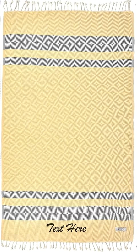Personalized Embroidered Beach Towel | Throw Blanket, Easy Carry Sand Free by LA%60HAMMAMFINELIVING