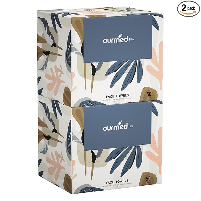 Ourmed Life Face Towels, Disposable Biodegradable Facial Towels by ourmedlife