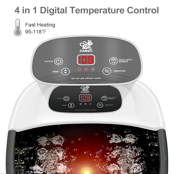 Foot Spa Bath Massager with Heat Bubbles and Vibration Massage and Jets - Image 2