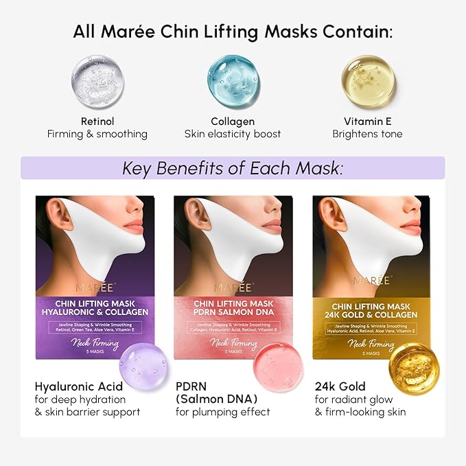 MAREE V Line Lifting Mask with 24K Gold – Deep Collagen Face Mask - Image 3