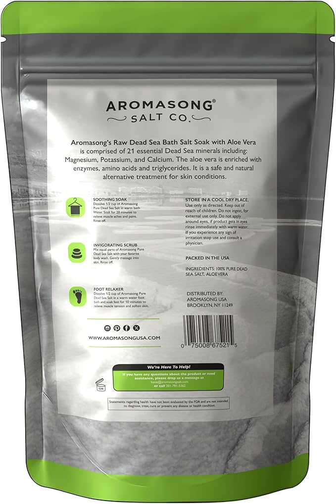 Aromasong 5 lbs Raw Dead Sea Salt - Image 8