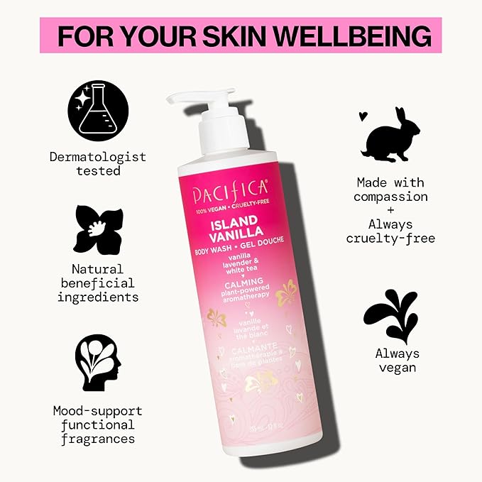Pacifica Island Vanilla Body Wash Aloe + Hyaluronic Acid, Daily Cleansing - Image 5